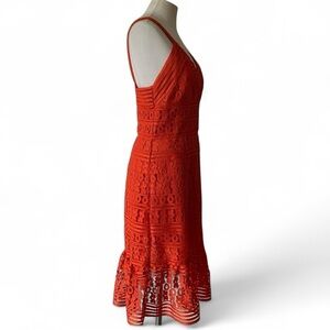 DVF Tiana Lace SLEEVELESS Cocktail Ruffle Dress 8